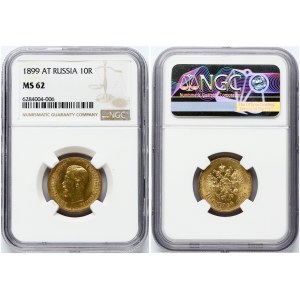 Russia 10 Roubles 1899 (АГ) NGC MS 62