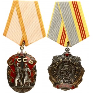 Russia USSR Order of Labor Glory III degree & Order of the Badge of Honor (20th Century) Lot of 2 Orders