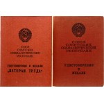 Russia USSR Medal 'For labor distinction' & 'Veteran of labour'(1977) Lot of 2 Medals