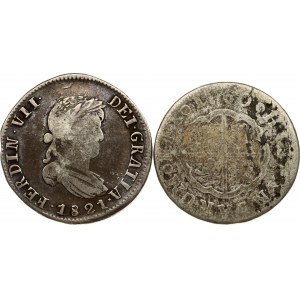 Spain 2 Reales 1760 MJP & Mexico 2 Reales 1821 AZ Lot of 2 Coins