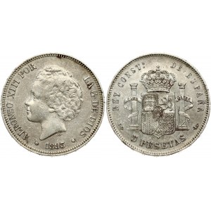 Spain 5 Pesetas 1893 PGL