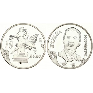 Spain 10 Euro 2004 M 100th Anniversary of the Birth of Salvador Dali - Leda Atomica