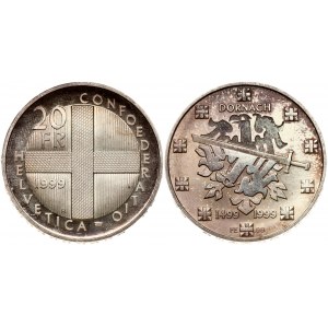 Switzerland 20 Francs 1999 500th anniversary of the Battle of Dornach