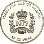 Turks and Caicos Islands 25 Crowns 1977 25th Anniversary of the Accession of Queen