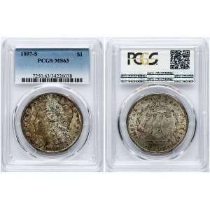 USA 1 Dollar 1897 S 'Morgan Dollar' PCGS MS 63