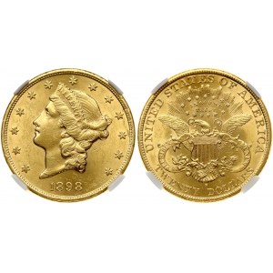 USA 20 Dollars 1898 S NGC MS 61
