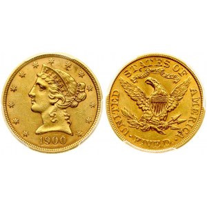 USA 5 Dollars 1900 Philadelphia - PCGS AU 58