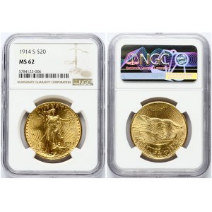 USA 20 Dollars 1914 S NGC MS 62