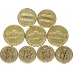 USA 1 - 10 Cents (2001-2003) Lot of 9 Coins