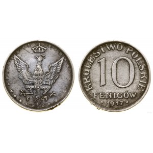 Poland, 10 fenig, 1917 F, Stuttgart