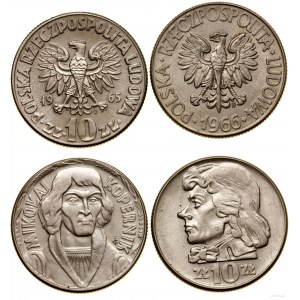 Poland, set: 2 x 10 gold, 1965 and 1966, Warsaw