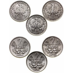 Polska, zestaw: 3 x 2 złote, 1960, 1970, 1973, Warszawa