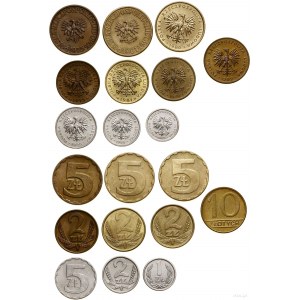 Polska, zestaw 10 monet, 1975-1990, Warszawa