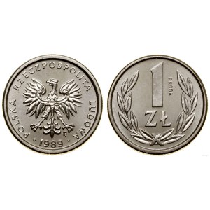 Polska, 1 złoty, 1989, Warszawa