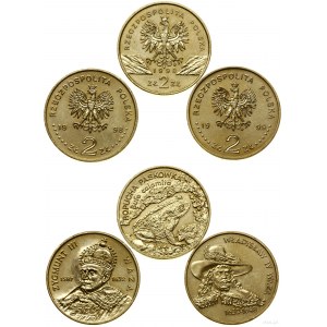 Poland, 3 x 2 gold set, 1998, 1999, Warsaw