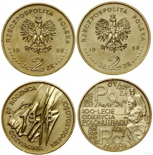 Poland, 2 x 2 gold set, 1998, Warsaw