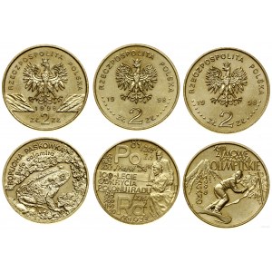 Poland, set of 3 x 2 gold, 1998, Warsaw