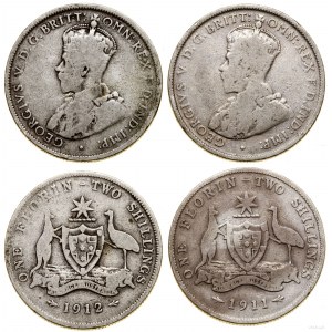 Australia, set of 2 x 2 shillings (florin)