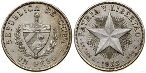 Cuba, 1 peso, 1933, Philadelphia