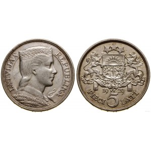 Latvia, 5 lats, 1929, London