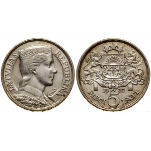 Lettland, 5 Lats, 1932, London