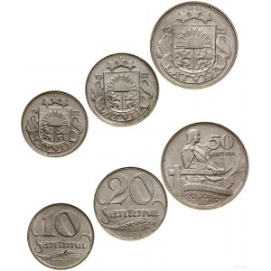 Łotwa, zestaw 3 monet, 1922