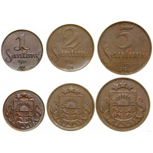 Łotwa, zestaw 3 monet