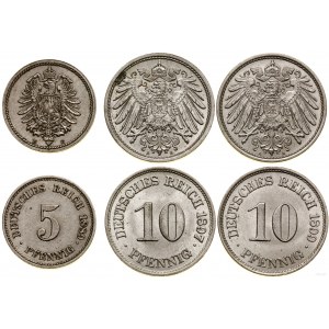 Cesarstwo Niemieckie, zestaw 3 monet