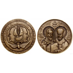 Czechosłowacja, medal na pamiątkę papieskiej wizyty, 1990, Paryż (?)