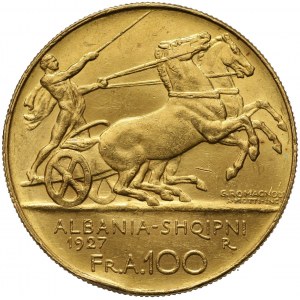 Albania, Amet Zogu, 100 Franga Ari 1927 R, Rome