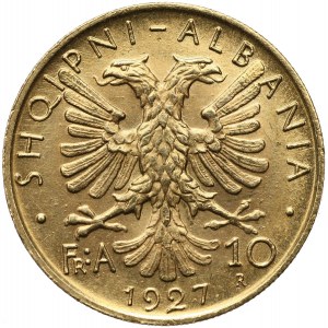 Albania, Amet Zogu, 10 Franga Ari 1927 R, Rome