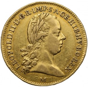 Austrian Netherlands, Leopold II, 1/2 Sovrano 1791 M, Milano