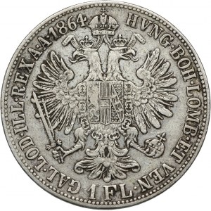 Austria, Franz Josef I, Florin 1864 B, Kremnitz