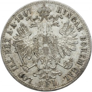 Austria, Franz Josef I, Florin 1867 B, Kremnitz