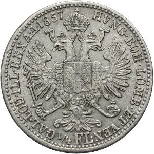 Austria, Franz Josef I, 1/4 Florin 1857 V, Venice