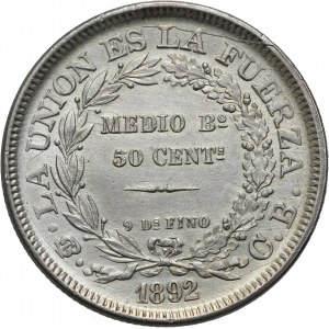 Bolivia, 50 Centavos 1892 PTS CB