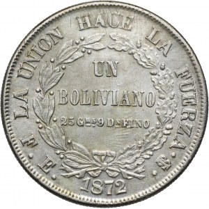 Boliwia, boliviano 1872 PTS FE