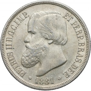 Brazil, Pedro II, 1000 Reis 1881