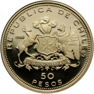 Chile, 50 pesos 1968, Bernardo O'Higgins