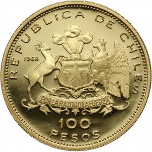 Chile, 100 pesos 1968, Coinage press