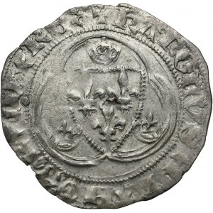 Francja, Karol VIII (1483-1497), blanc a la couronne