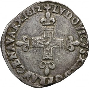 France, Louis XIII, 1/4 Ecu 1612