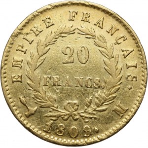 France, Napoleon I, 20 Francs 1809 M, Toulouse