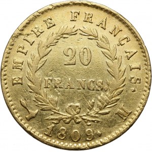 Francja, Napoleon I, 20 franków 1809 M, Tuluza