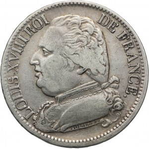 France, Louis XVIII, 5 Francs 1815/4 Q, Perpignan