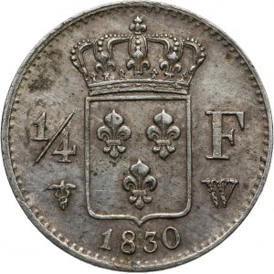 France, Charles X, 1/4 Franc 1830 W, Lille