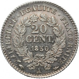 Francja, 20 centymów 1850 A, Paryż
