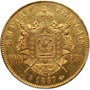 France, Napoleon III, 100 Francs 1857 A, Paris