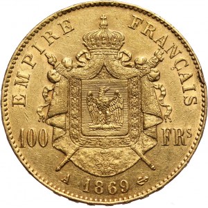 France, Napoleon III, 100 Francs 1869 A, Paris