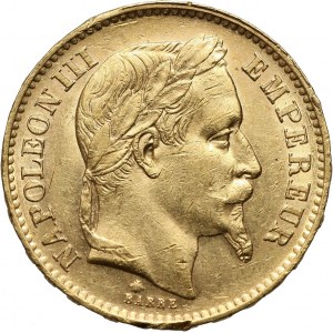 France, Napoleon III, 20 Francs 1867 A, Paris